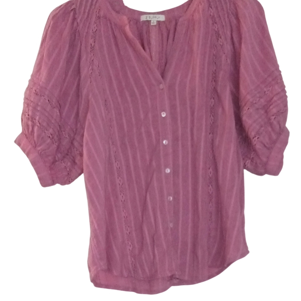 Z Supply Striped Pink Blouse